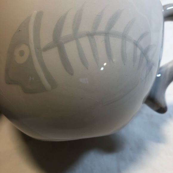 Unique Pier One Cat Mug Black White Vintage Retired Marked P1 - Picture 11 of 15